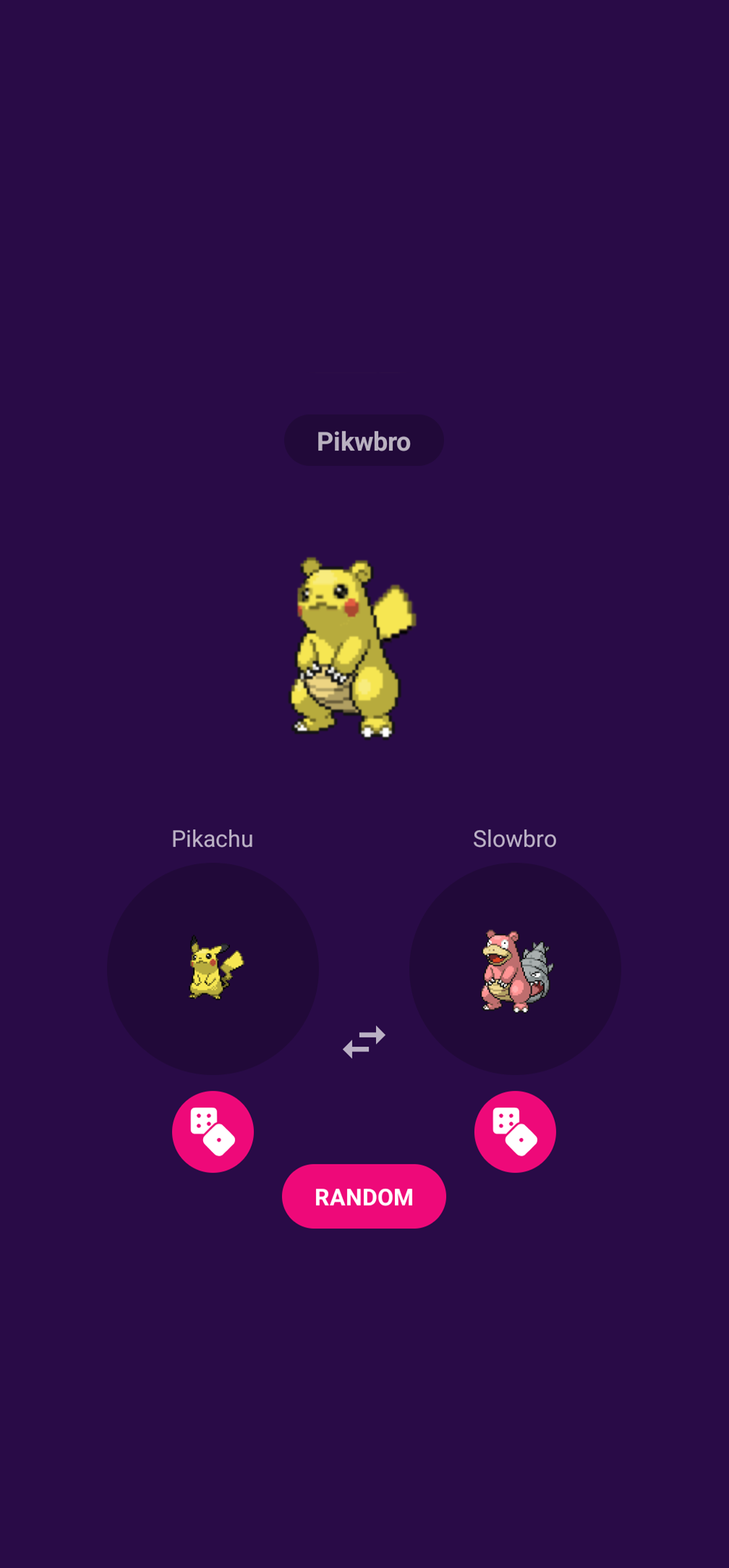 Pokéfusion selector